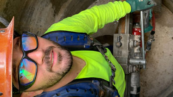 Core Drilling Inside a Manhole